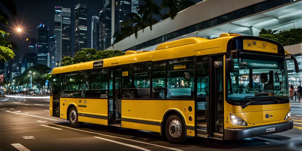 the-public-transport-in-singapore-at-night